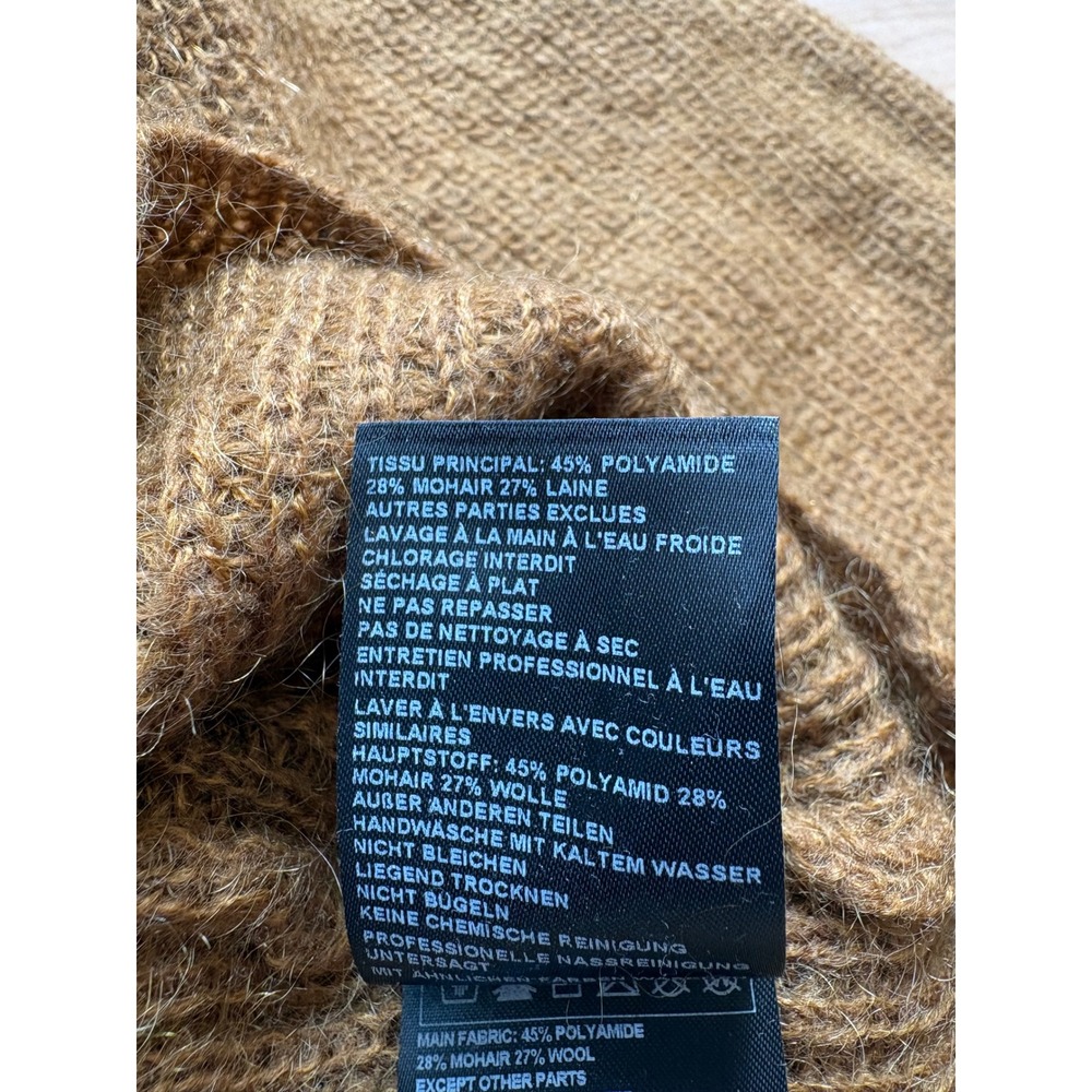 Ba&sh Tilte Jumper Brown Mohair Wool Puff Sleeve Peter Pan Collar Sweater XS Lux - Picture 6 of 12